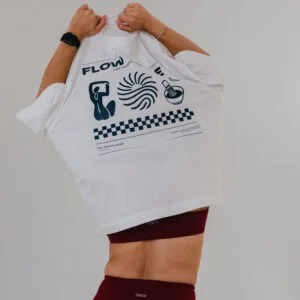 TMB Flowstate Graphic Tee — Arctic White & Ocean Blue